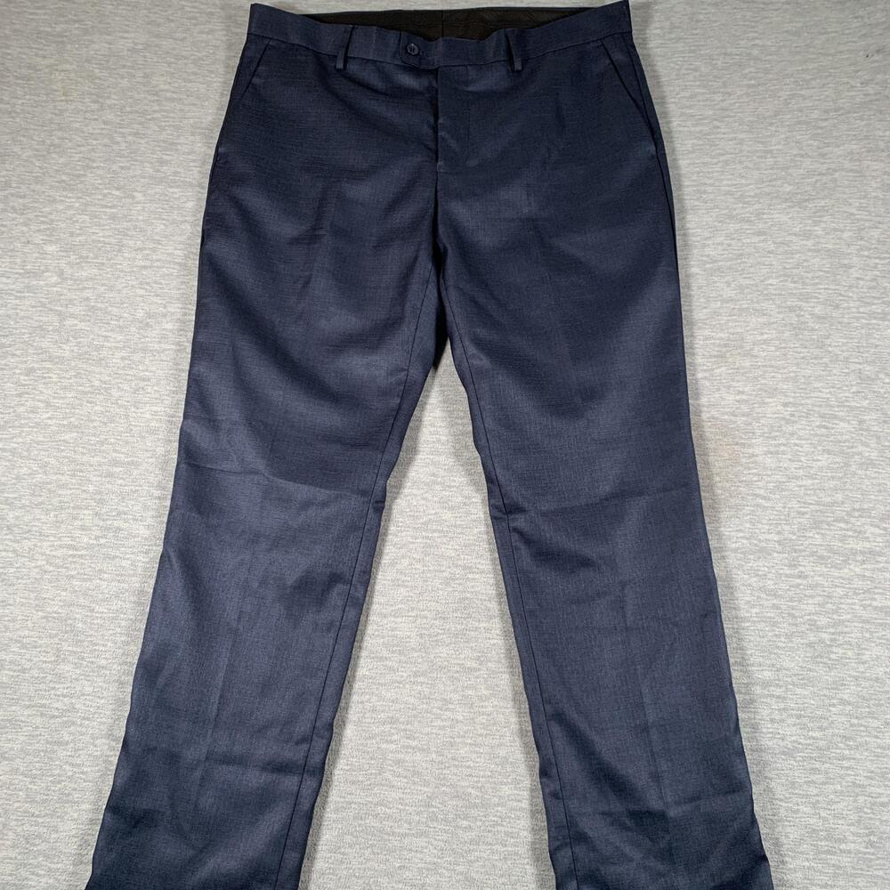Scotch & Soda Pants Mens 36x32 Blue Regular Fit Poly Rayon Dress Trousers - Picture 2 of 11